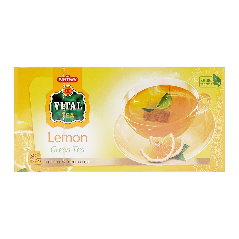 Vital Enveloped Lemon Green Tea Bags, 30-Pack - Image 2