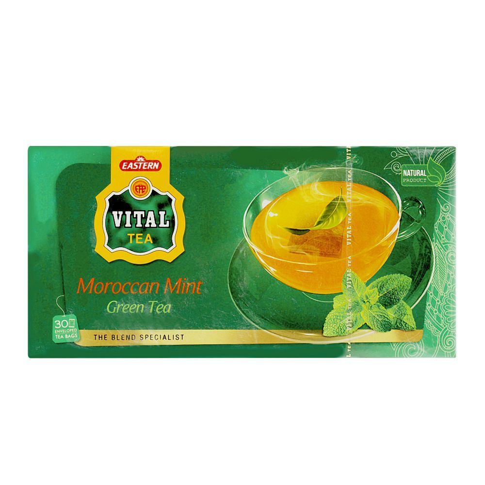 Vital Enveloped Moroccan Mint Green Tea Bags, 30-Pack - Image 2