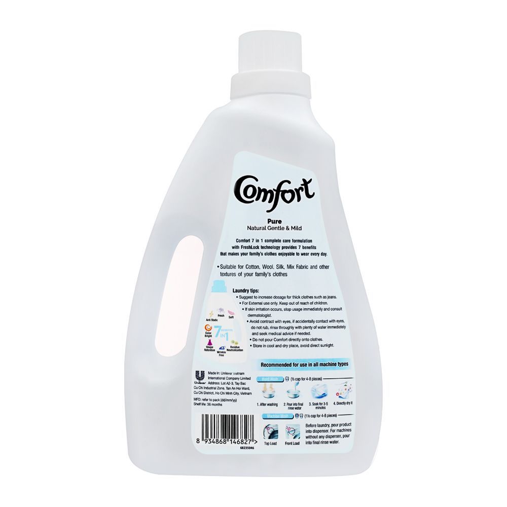 Comfort Fabric Conditioner, Pure Natural Gentle & Mild, 2 Liters - Image 2