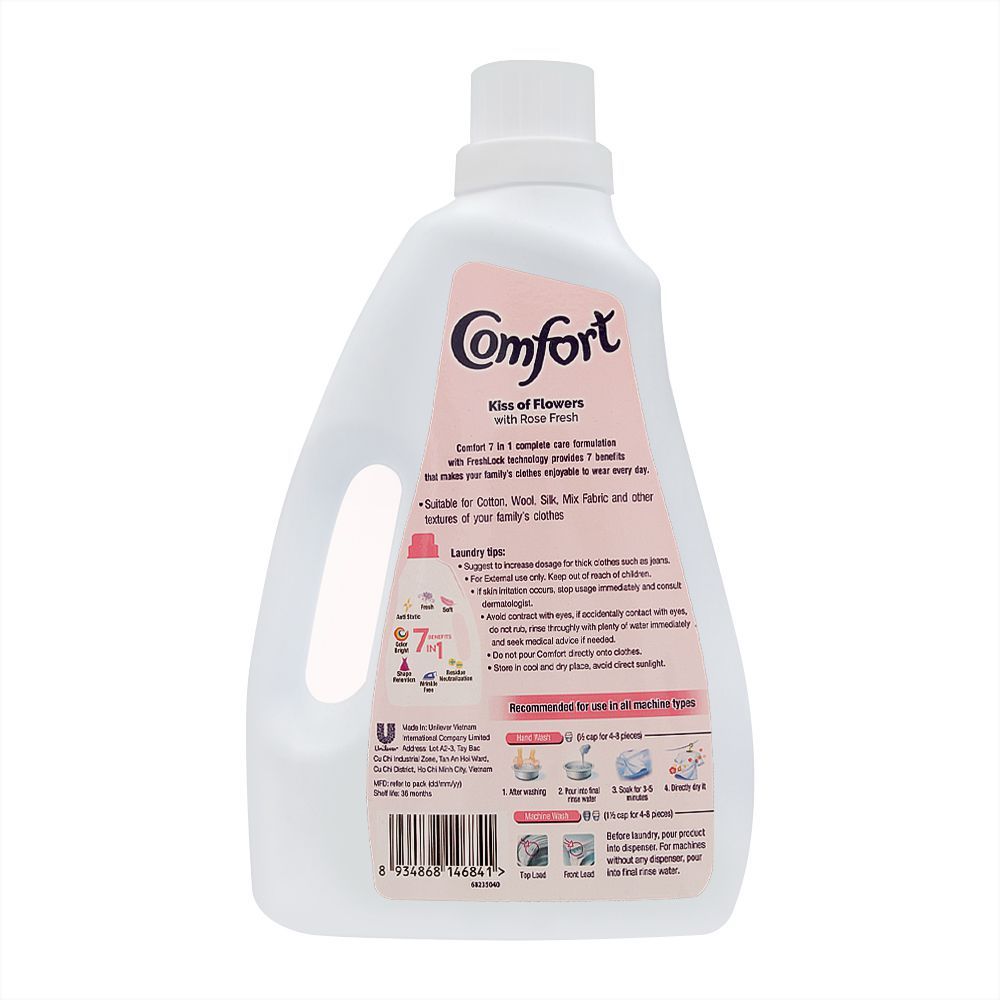 Comfort Fabric Conditioner, Kiss Of Flowers With Rose, 2 Liters - Image 2