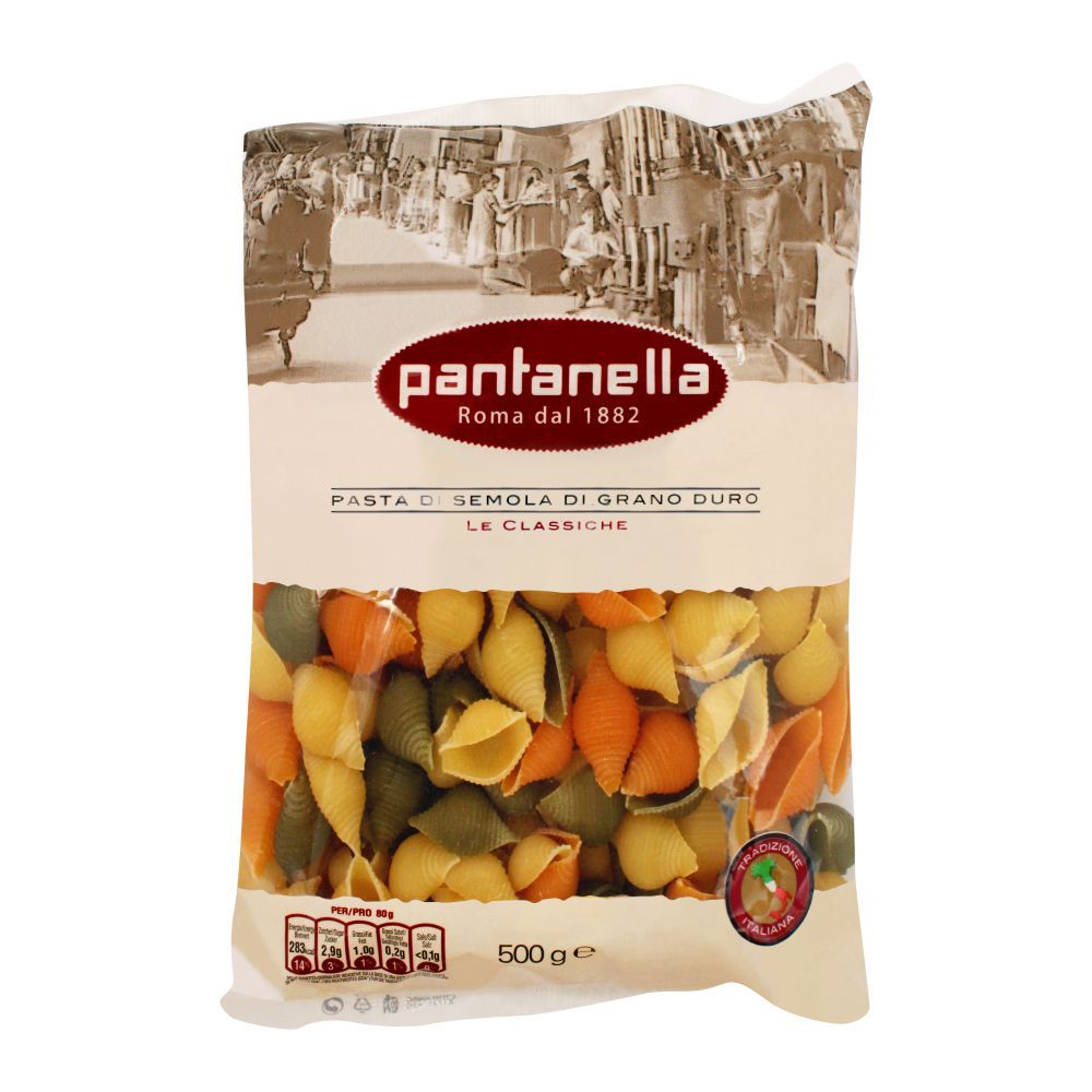 Pantanella Tricolor Conchiglie Pasta, 500g - Main Image