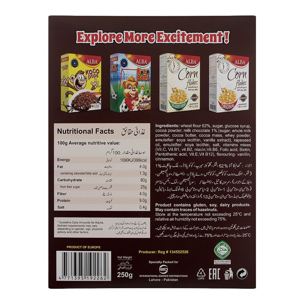 Alba Krispy Crunch, High Fiber Delicious Cereal, Gluten, Milk, Soy & Hazelnuts, 250gm - Image 2