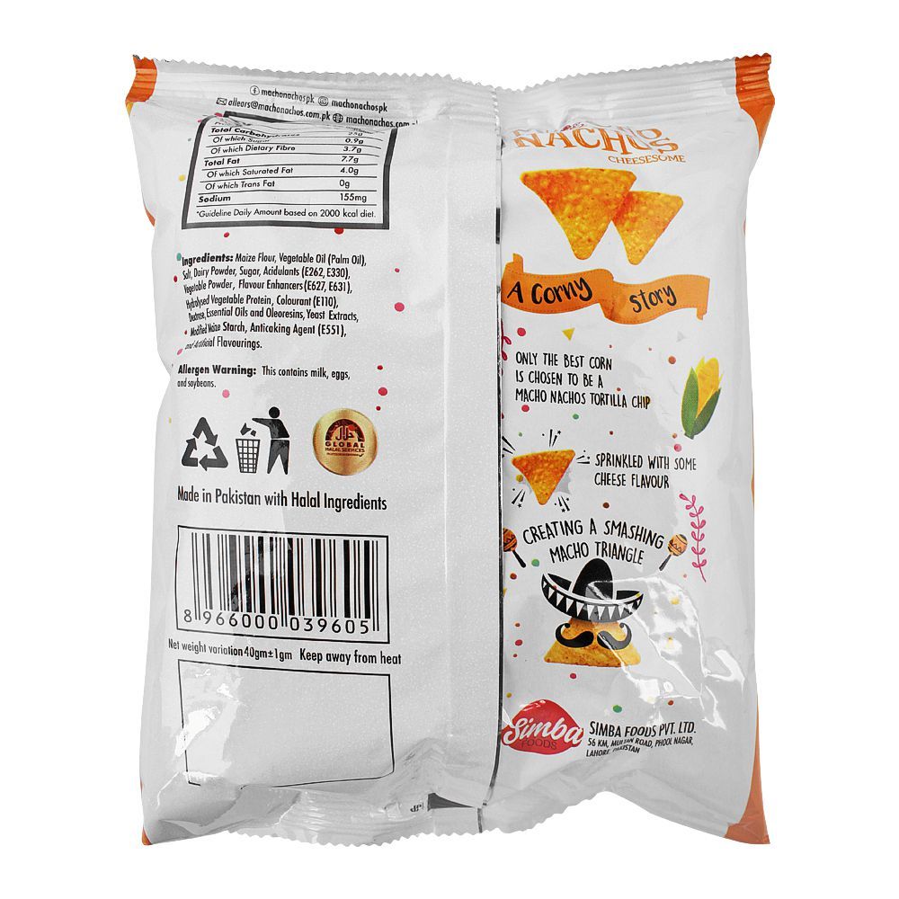 Macho's Cheesesome Tortilla Chips, 40g - Image 2