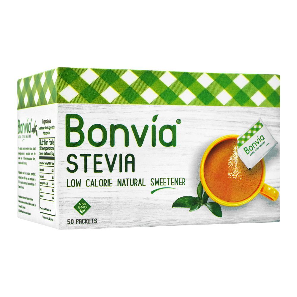 Bonvia Stevia Sweetener Sachet, 50-Pack - Main Image