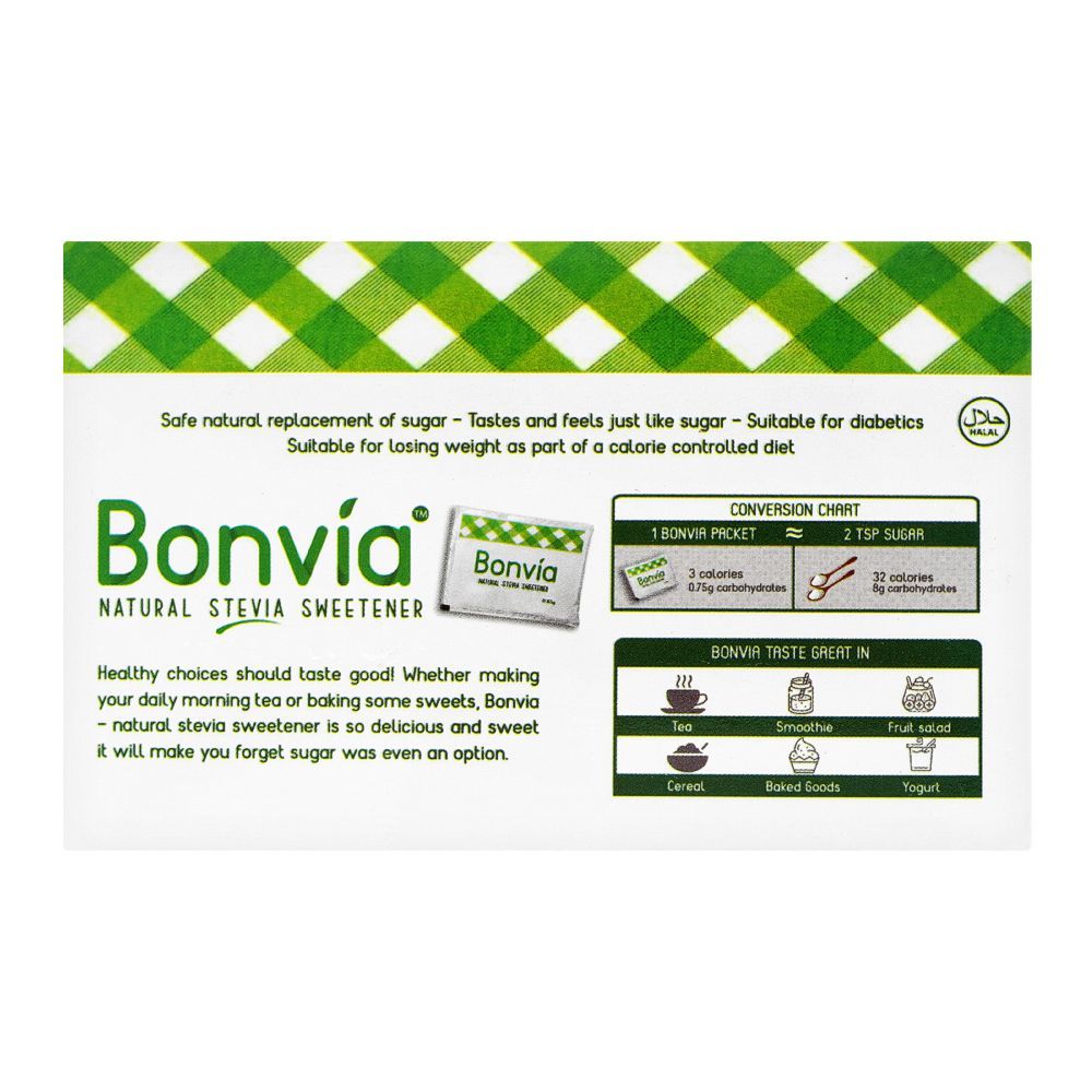 Bonvia Stevia Sweetener Sachet, 50-Pack - Image 2