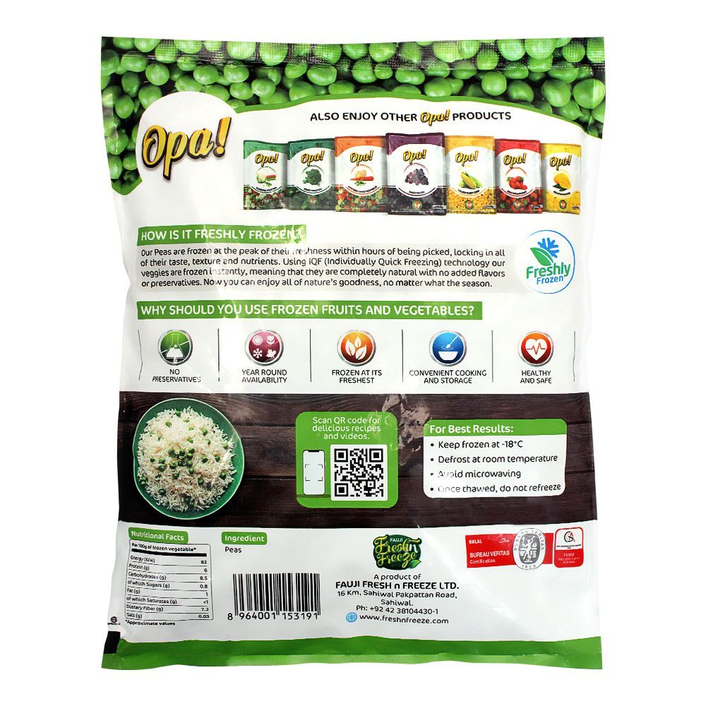 Opa! Frozen Plum Green Peas, 500g - Image 2