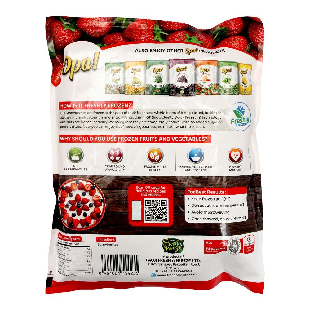 Opa! Juicy Frozen Strawberries, 500g - Image 2