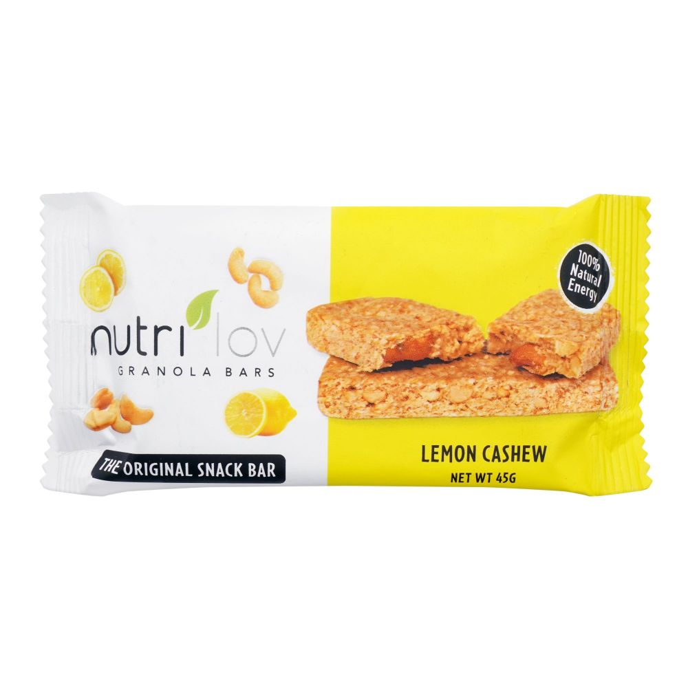 Nutri Lov Granola Bars, Lemon Cashew, 45g - Main Image