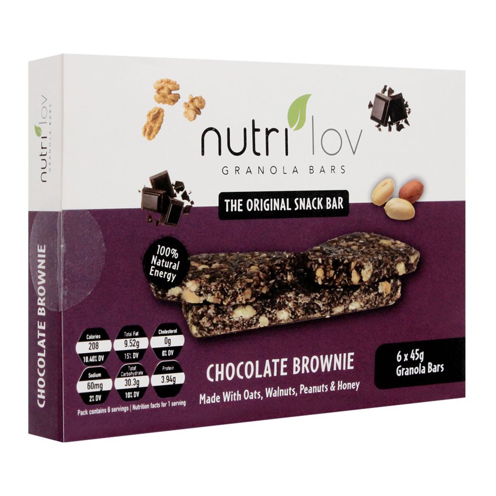 Nutri Lov Granola Bars, Chocolate Brownie, 6x45g - Main Image