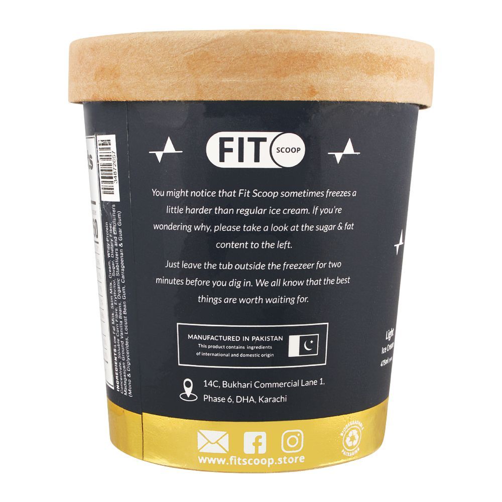 Fit Scoop Vanilla Bean Light Ice Cream, 475ml - Image 2