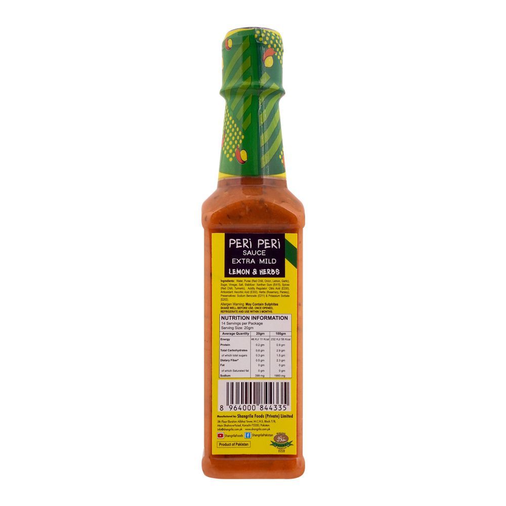 Shangrila Peri Peri Lemon & Herbs Sauce, 295g - Image 2