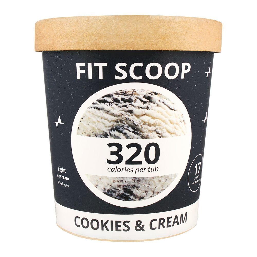 Fit Scoop Cookies & Cream Light Ice Cream, 475ml - Main Image