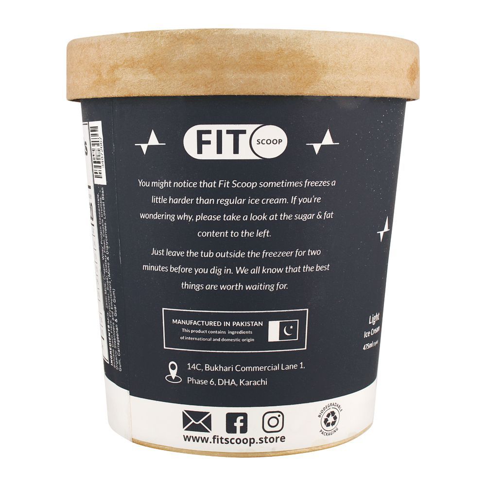 Fit Scoop Cookies & Cream Light Ice Cream, 475ml - Image 2