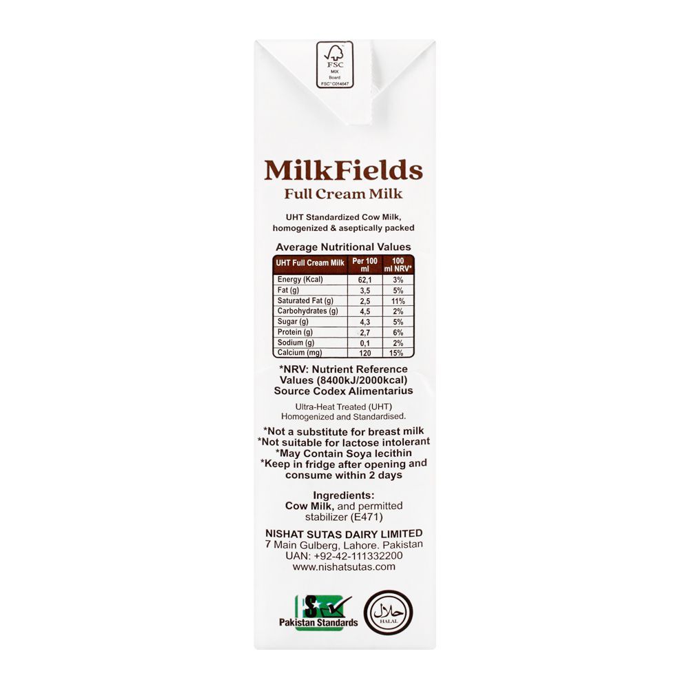 Milk Fields Full Cream Milk, 1000ml - Image 4