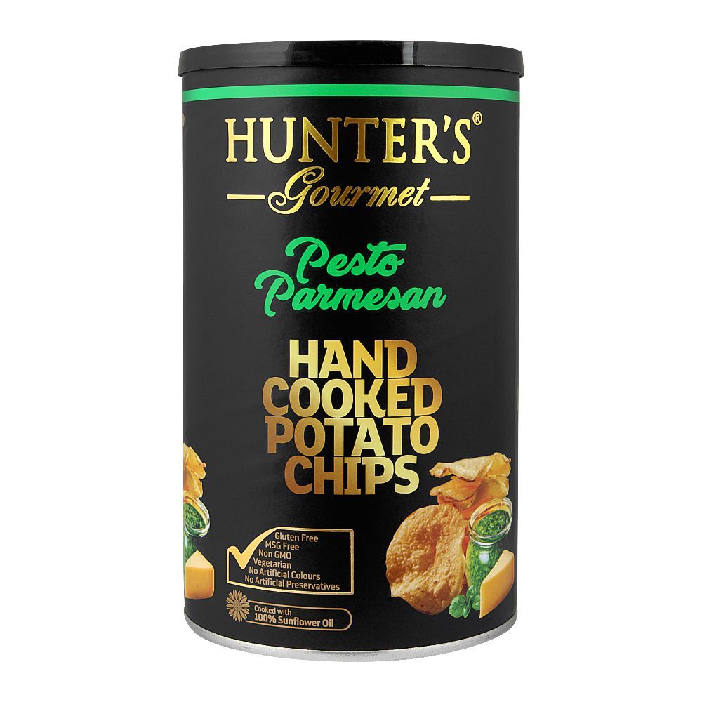 Hunter's Gourmet Pesto Parmesan Hand Cooked Potato Chips, 150g - Main Image