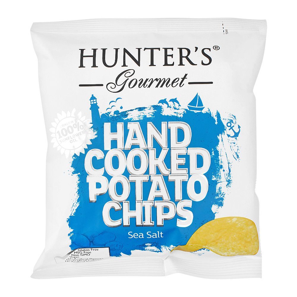 Hunter's Gourmet Sea Salt Hand Cooked Potato Chips, 40g - Main Image