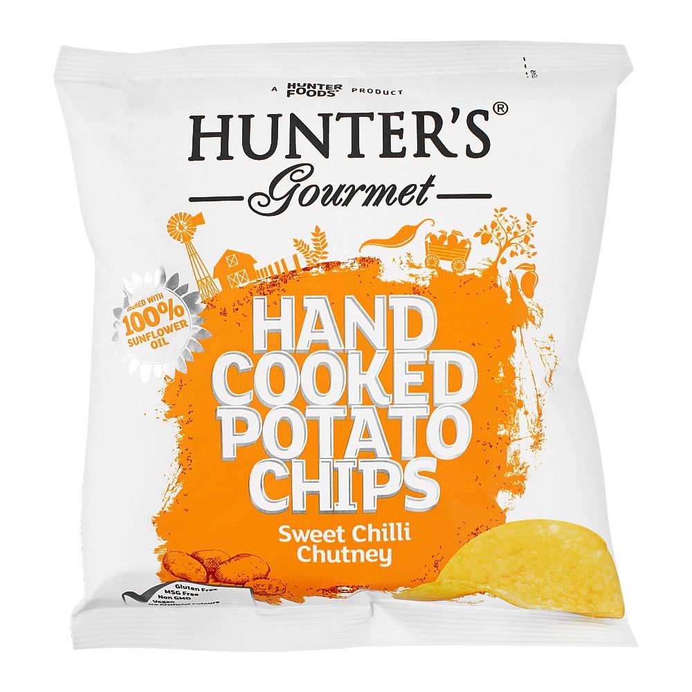 Hunter's Gourmet Sweet Chilli Chutney Hand Cooked Potato Chips, 40g - Main Image