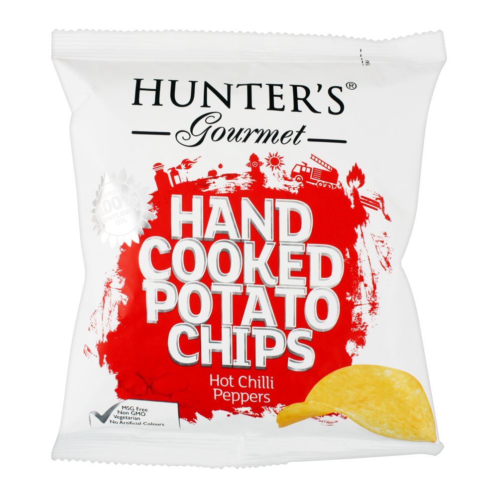 Hunter's Gourmet Hot Chilli Peppers Hand Cooked Potato Chips, 40g - Main Image