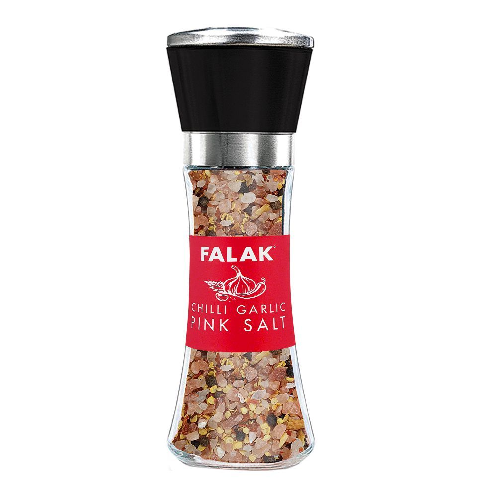 Falak Chilli Garlic Pink Salt, 150g, Grinder Bottle - Image 2