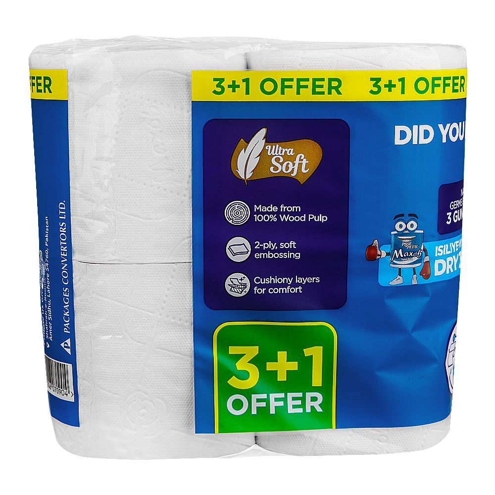 Rose Petal Maxob Toilet Roll Tissue, 3+1 Offer Pack - Image 2