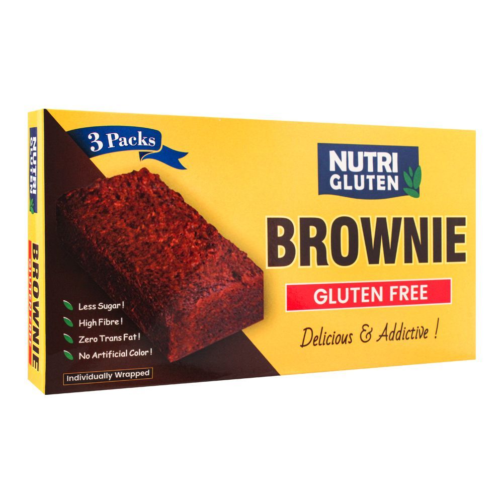 Nutri Gluten Brownie Plain, Gluten Free, 3-Pack, 100g - Main Image