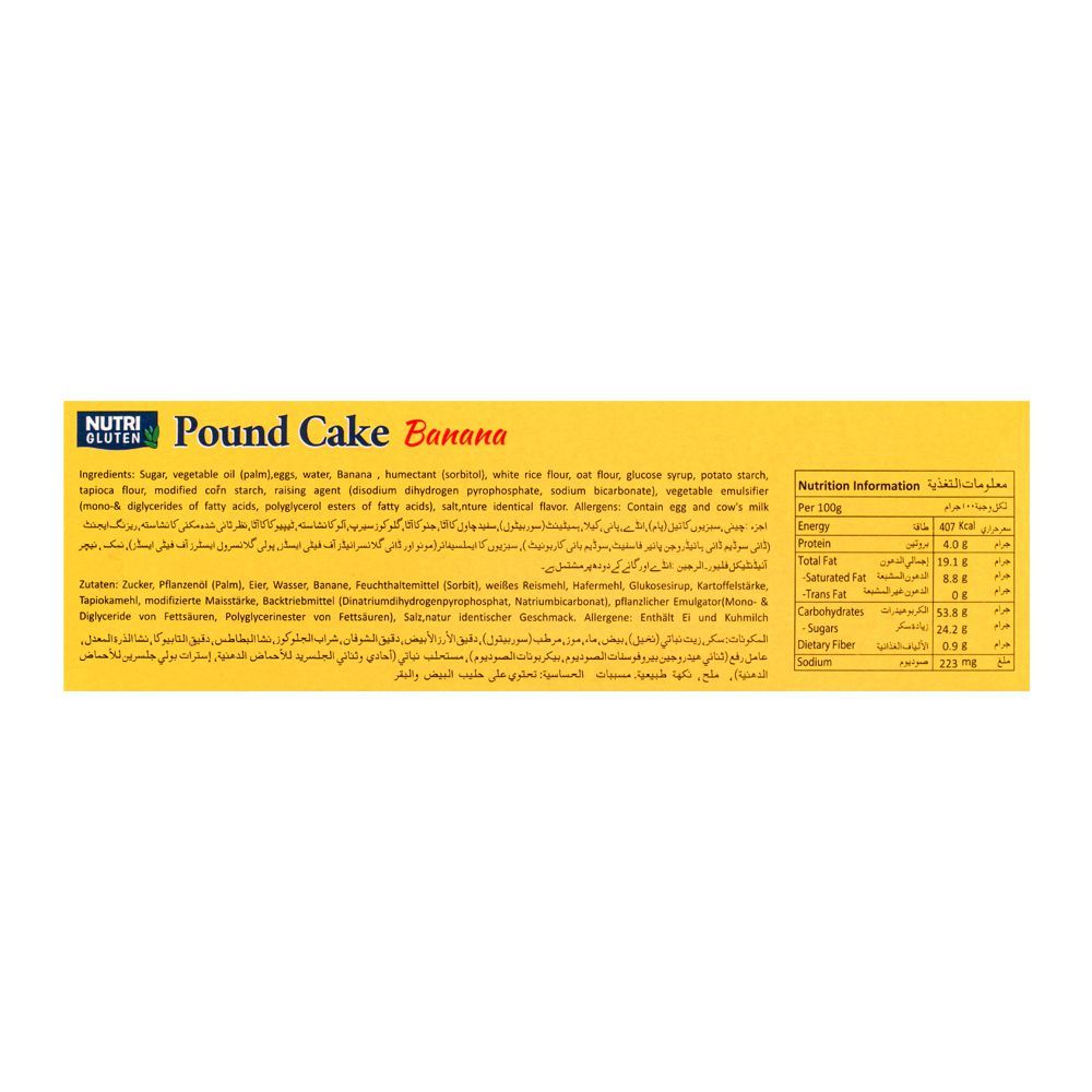 Nutri Gluten Pound Cake, Chocolatechip, Gluten Free, 200g - Image 3