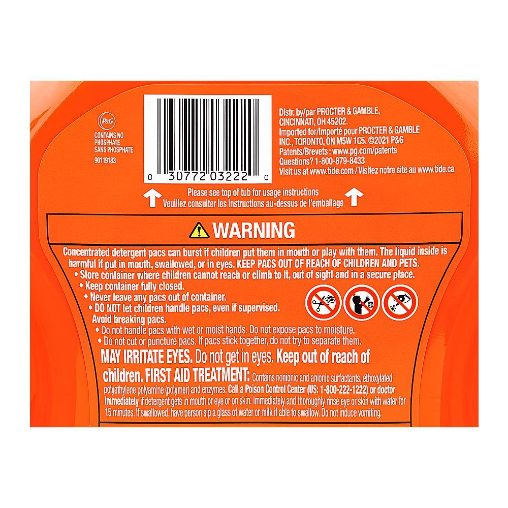 Tide Ultra Oxi Laundry Detergent Powder Pods With Odor Eliminators, 25-Pieces, 1.21Kg - Image 3