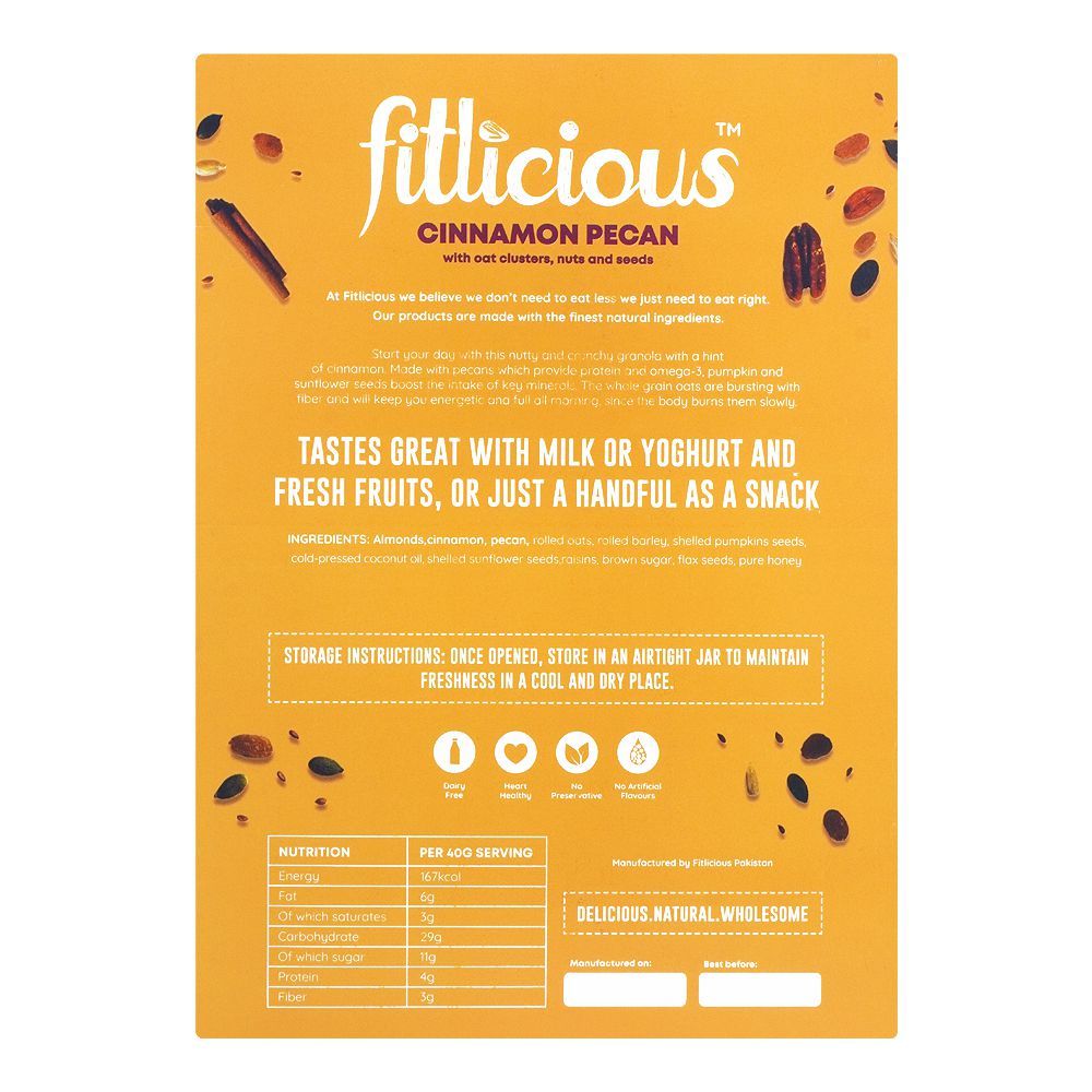 Fitlicious Cinnamon Pecan Granola Cereal, 400g - Main Image