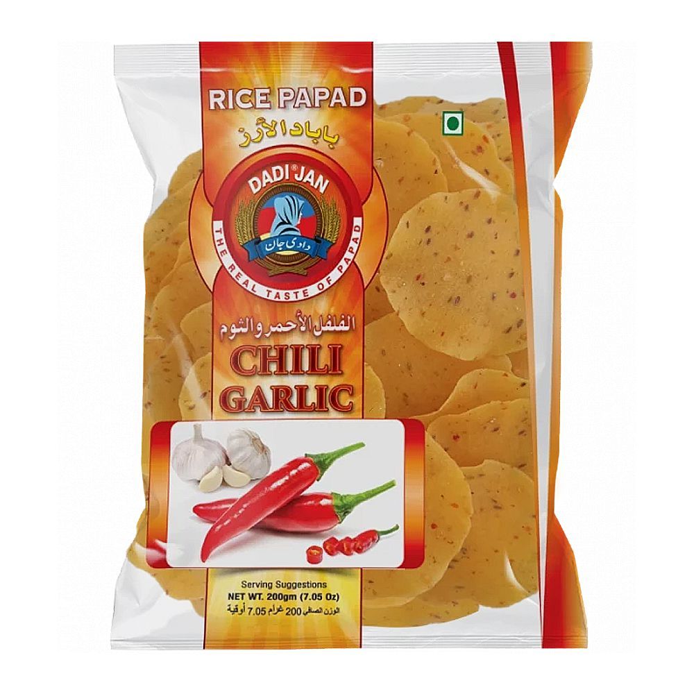 Dadi Jan Chili Garlic Rice Papad, 200g - Main Image