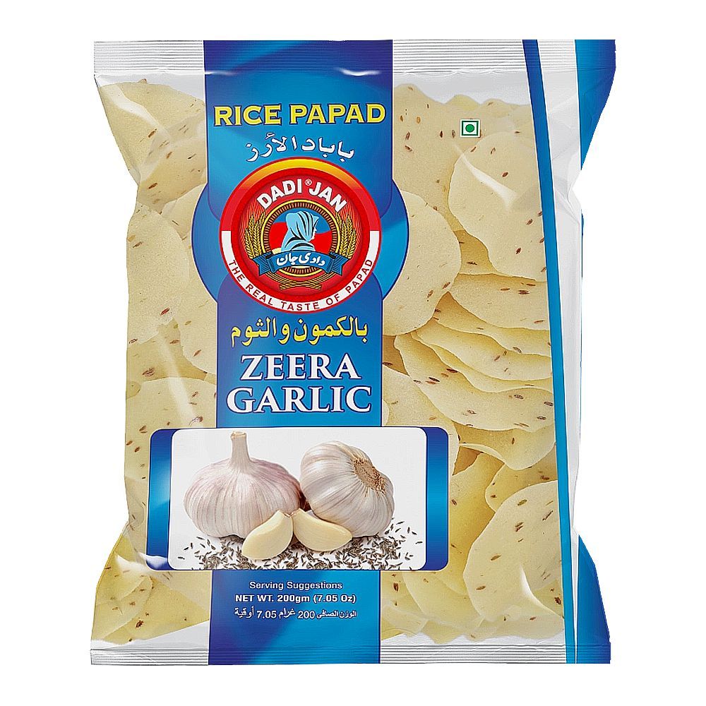 Dadi Jan Zeera Garlic Rice Papad, 200g - Main Image