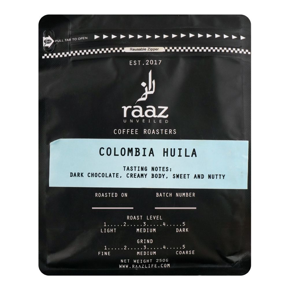 Raaz Coffee Roasters Colombia Huila, 250g - Main Image