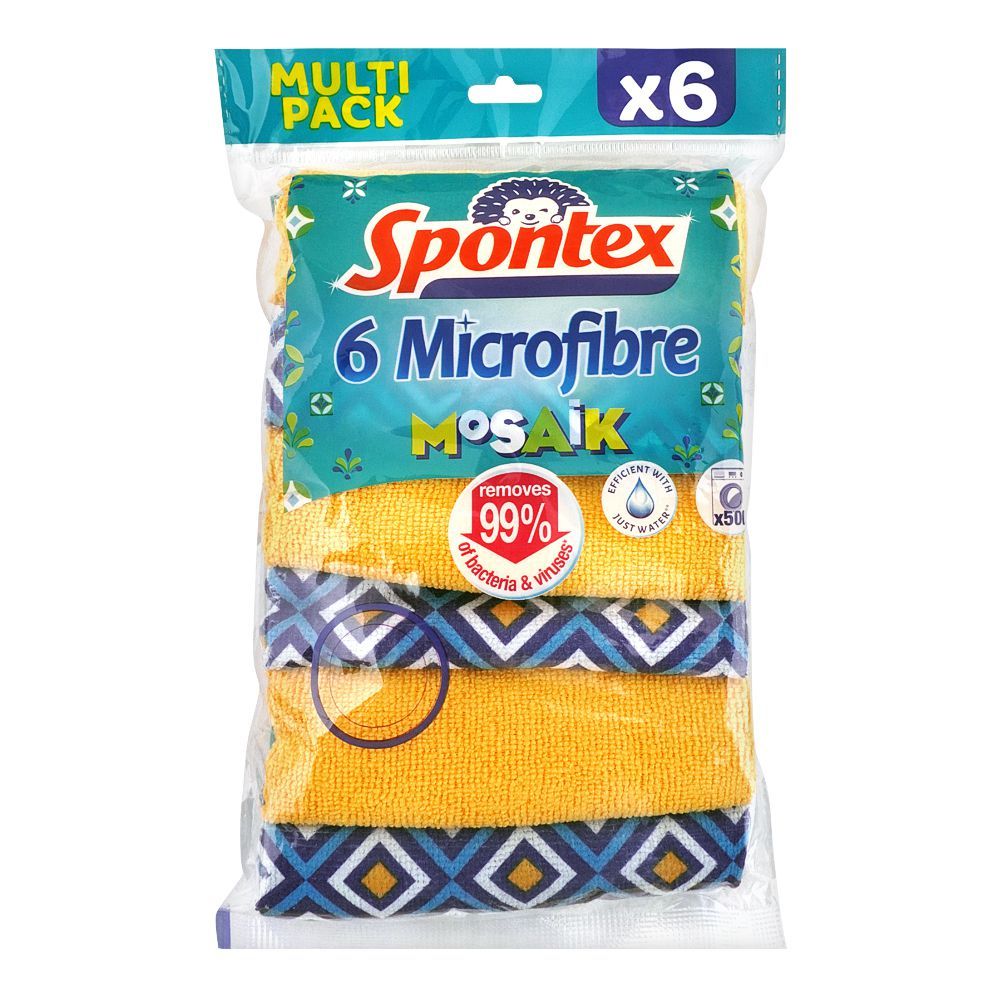 Spontex Mosaik Microfiber Cloth, 6-Pack - Main Image