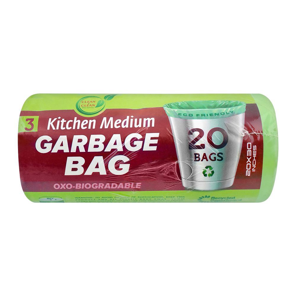 Clean & Clean Kitchen Medium Garbage Bag, 20x30, 20-Pack - Main Image