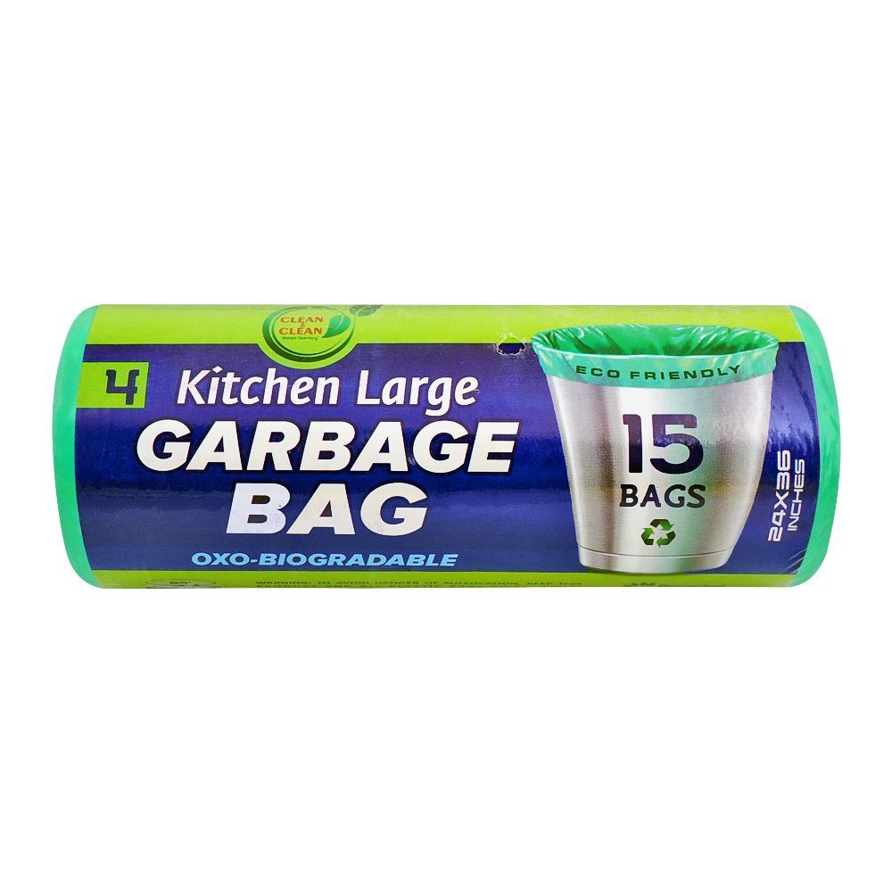 Clean & Clean Kitchen Large Garbage Bag, 24x36, 15-Pack - Main Image