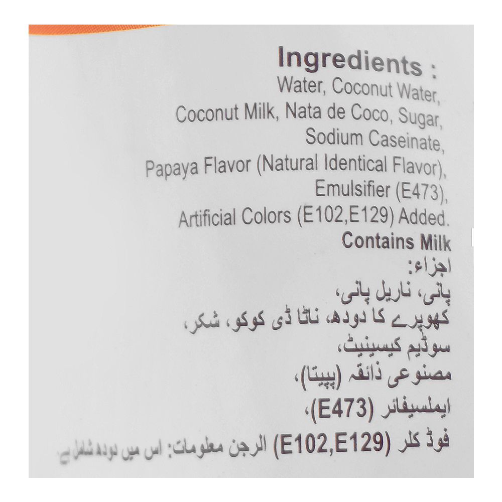 Coco Royal Coconut Milk Drink, Papaya Flavor, 290ml - Image 3