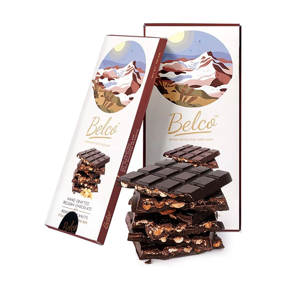 Belco Hand Crafted Belgian Chocolate With Roasted Peanuts, 100g - Main Image