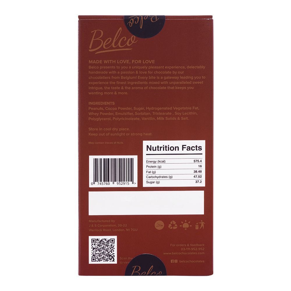 Belco Hand Crafted Belgian Chocolate With Roasted Peanuts, 100g - Image 2