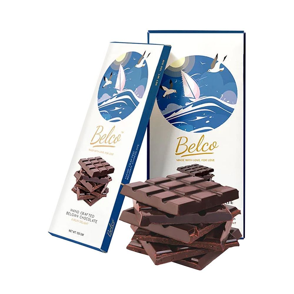 Belco Hand Crafted Belgian Chocolate, Milky Delight Plain, 100g - Main Image