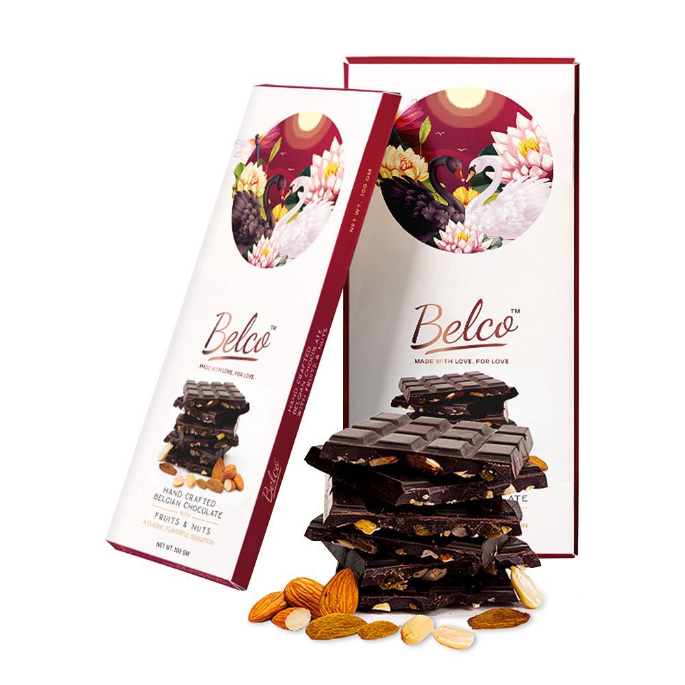 Belco Hand Crafted Belgian Chocolate With Fruits & Nuts, 100g - Main Image