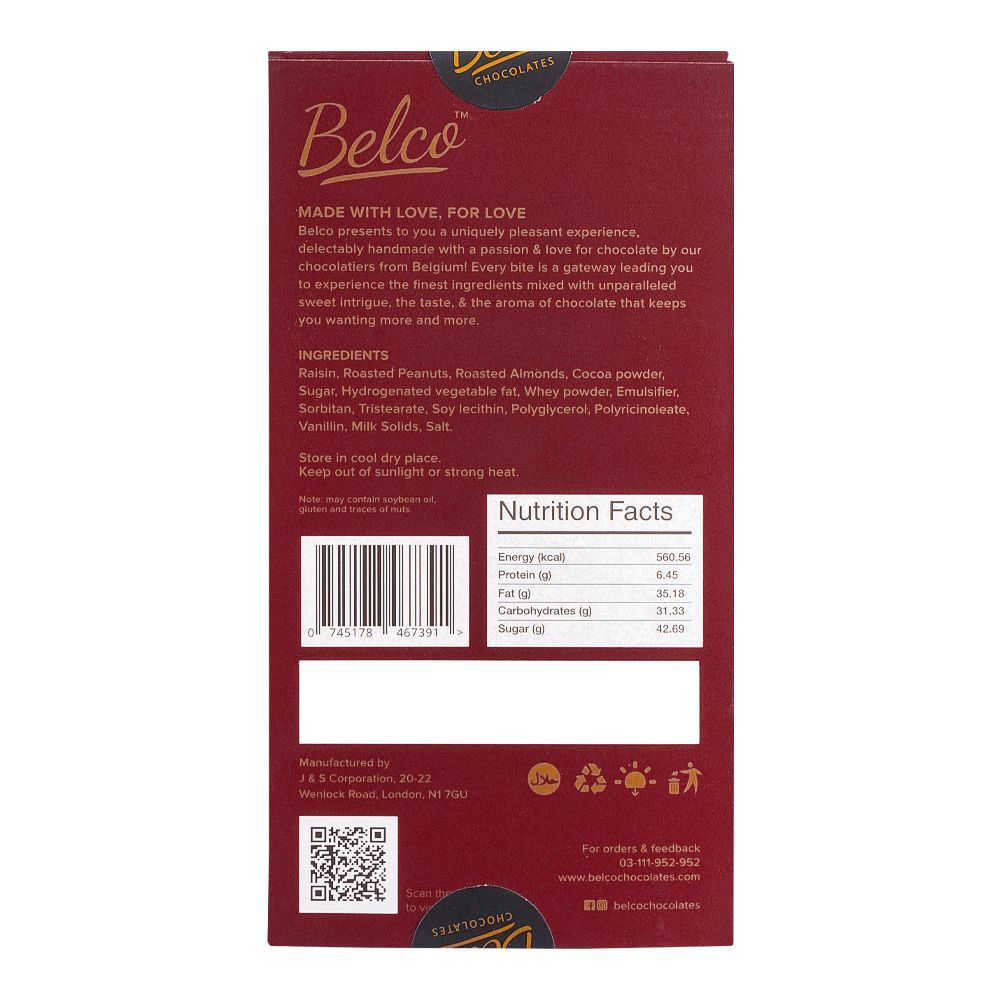 Belco Hand Crafted Belgian Chocolate With Fruits & Nuts, 100g - Image 2