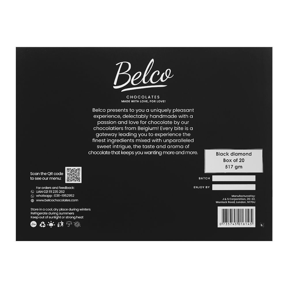 Belco Black Diamond Chocolate, 20-Pack, 517g - Image 2