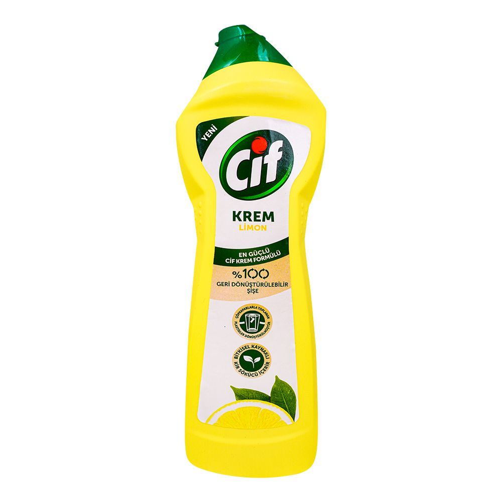 Cif Lemon Cream Cleaner, 100% Natural Cleaning Particles, 750ml - Main Image