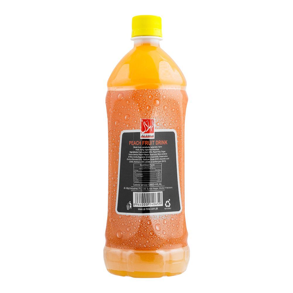 Fresher Peach Fruit Drink, Bottle, 1000ml - Image 2