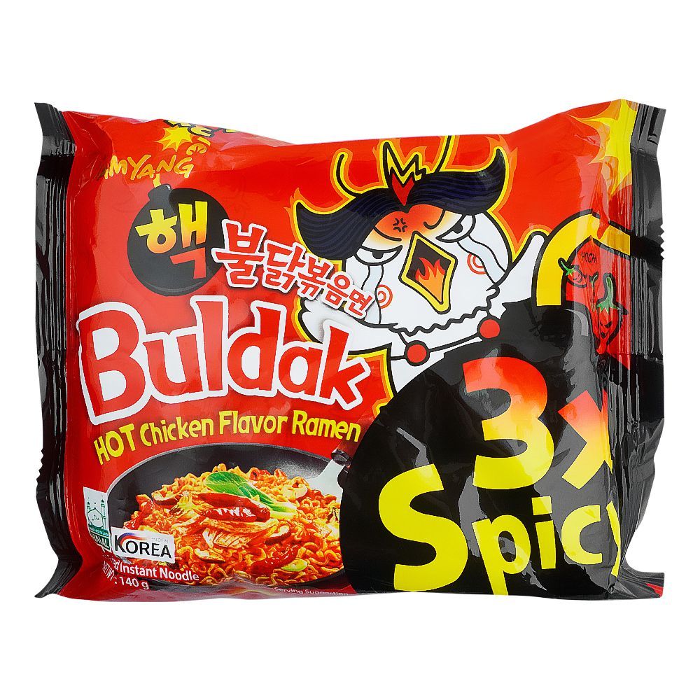 Samyang Buldak Hot Chicken Ramen Noodle, 3x Spicy, 140g - Main Image