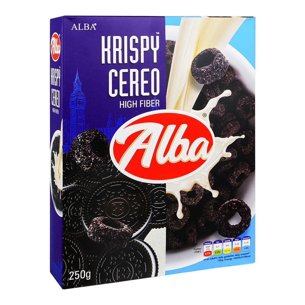 Alba Krispy Cereo, High Fiber Delicious Cereal, Gluten, Milk, Soy & Hazelnuts, 250g - Main Image