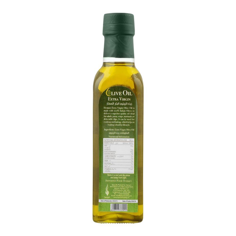 Hemani Olive Oil Extra Virgin, 250ml Bottle - Image 2