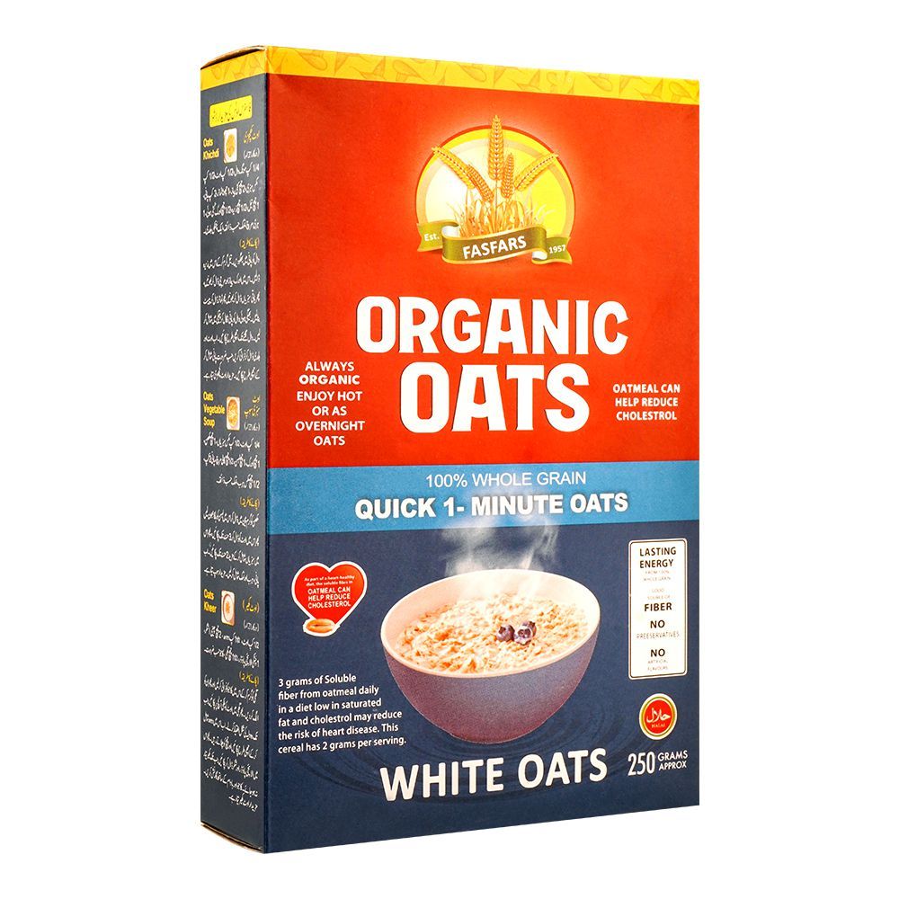 Fasfars Organic Oats, 250g - Main Image