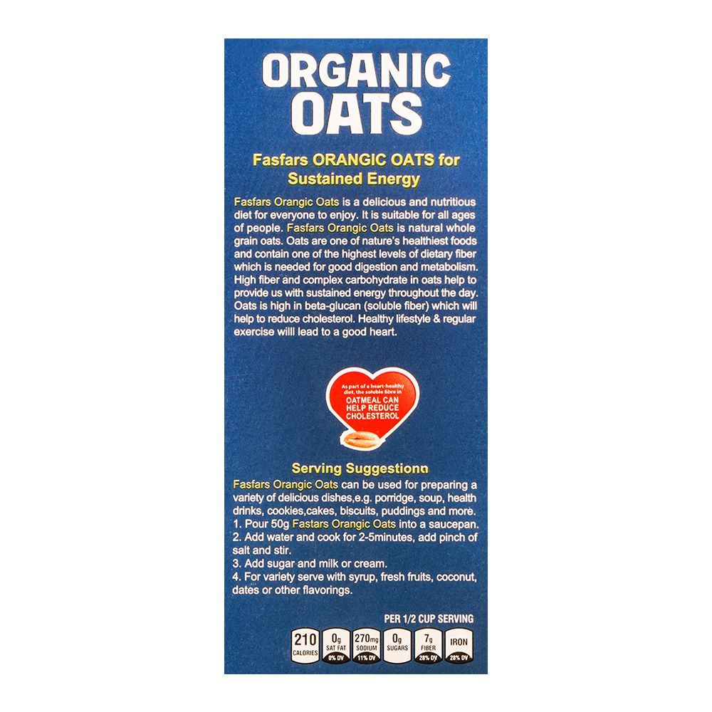 Fasfars Organic Oats, 250g - Image 4