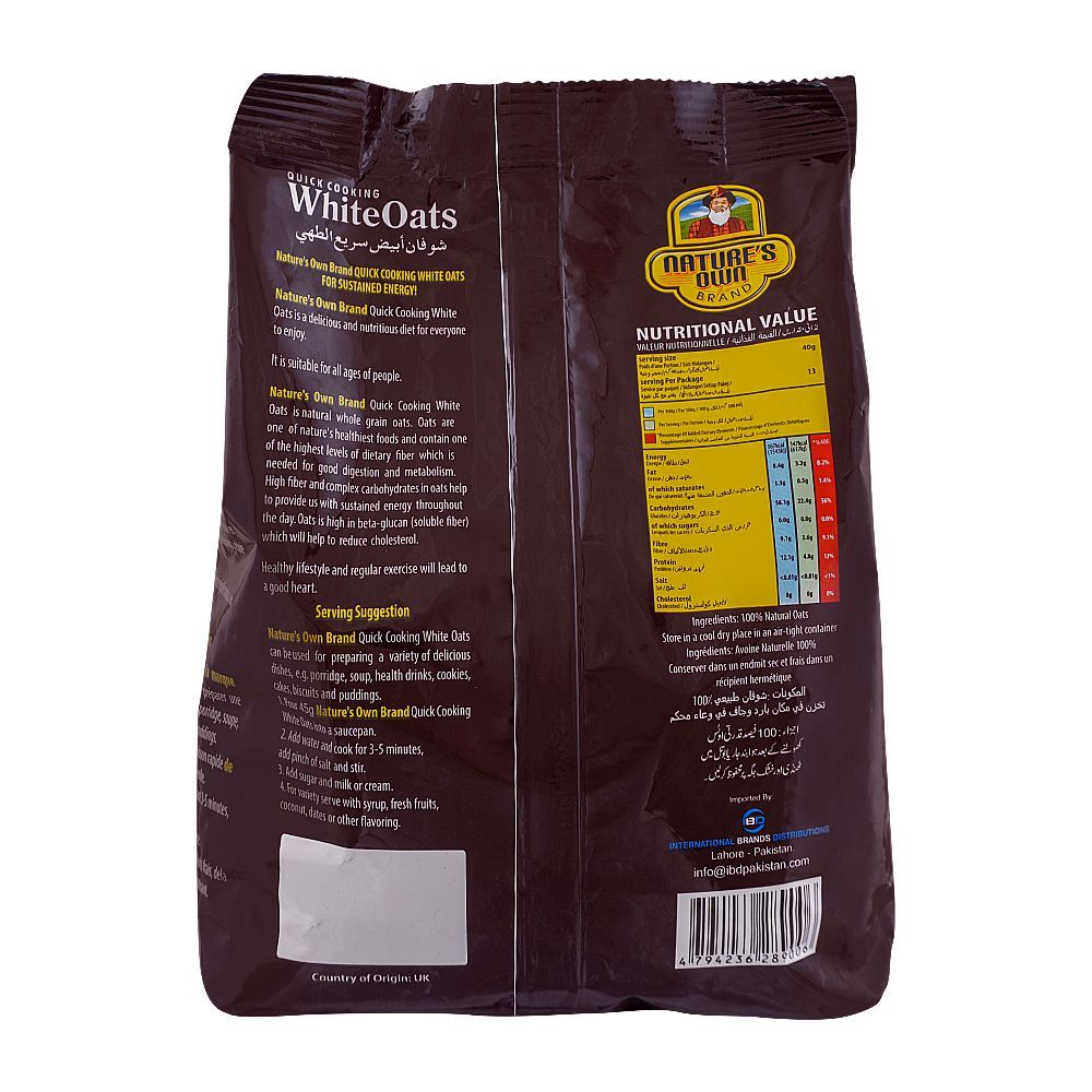 Nature's Own White Oats, 1 KG Pouch - Image 2