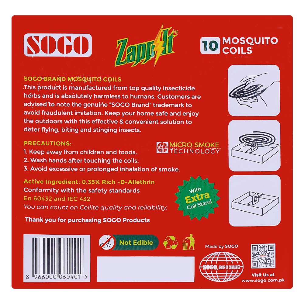 SOGO Zapp-It Mosquito Lavender Black Coil, 10-Pack - Image 2